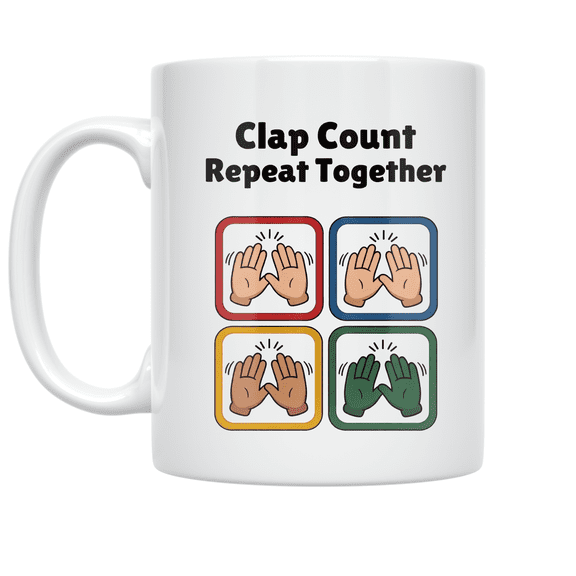Rhythm Clap Grid Design - Rhythm Enthusiast - 11 oz Ceramic Coffee Mug