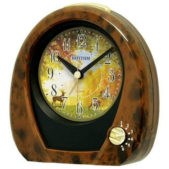 Rhythm Clock 4RM768WU23 5.3 x 5.1 in. Harmonic Sunrise Melody Alarm Clock