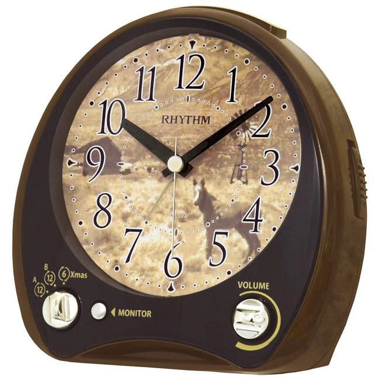 Rhythm Clock 4RM769WU23 5.4 x 5.2 in. Harmonic Morning Morning