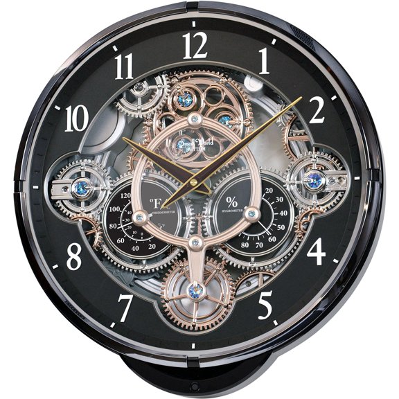 Rhythm Clocks "Gadget" Magic Motion Clock, Black