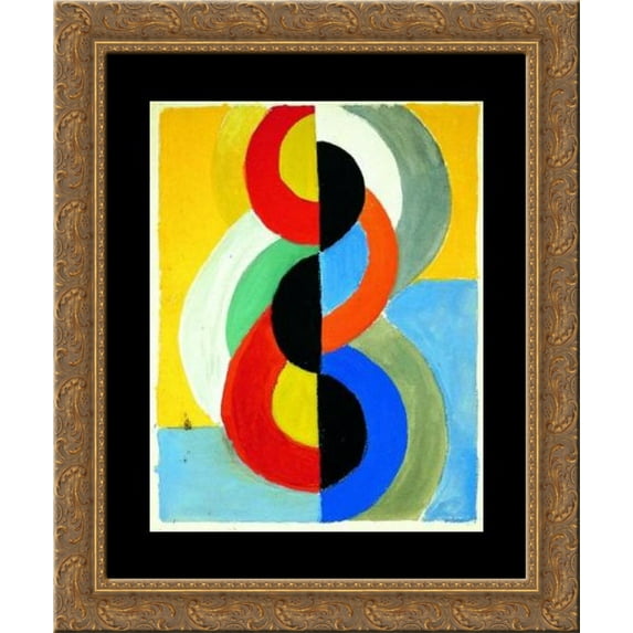 Rhythm Color 24x20 Gold Ornate Wood Framed Canvas Art by Robert Delaunay