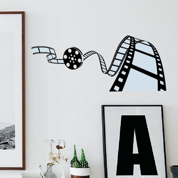 Rhythm Film Wall Stickers Film Reel Wall Decals Vinyl Large Size Colorful Film Wall Art DIY Vinyl Art Peel and Stick Wall DecorationDIY