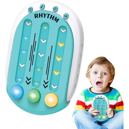 Rhythm Game Machine Rhythm Game Controller - Christmas Gift, Push Console Game, Interactive Music Push Games, Handheld Button Table Game with Music & Lights for Boys, Girls, and Teens