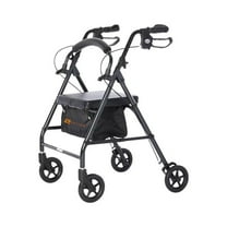 Rhythm Healthcare Royal Aluminum Rollator Lightweight 4 Wheel Walker Seat, Slate Grey