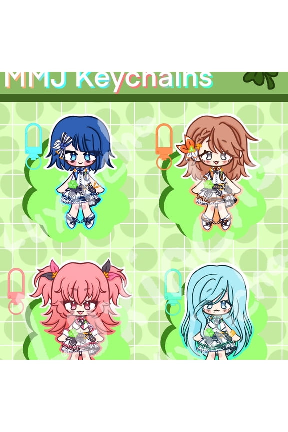 Rhythm Idol Game Character Acrylic Keychain Cute Chibi Bag Charm Fan Gift, random 1 pack