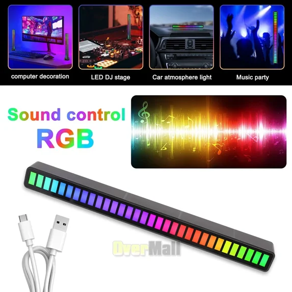 Rhythm Light Bar, Rgb Sound Control Pickup Rhythm Lights, 32 Bit Music Level Led