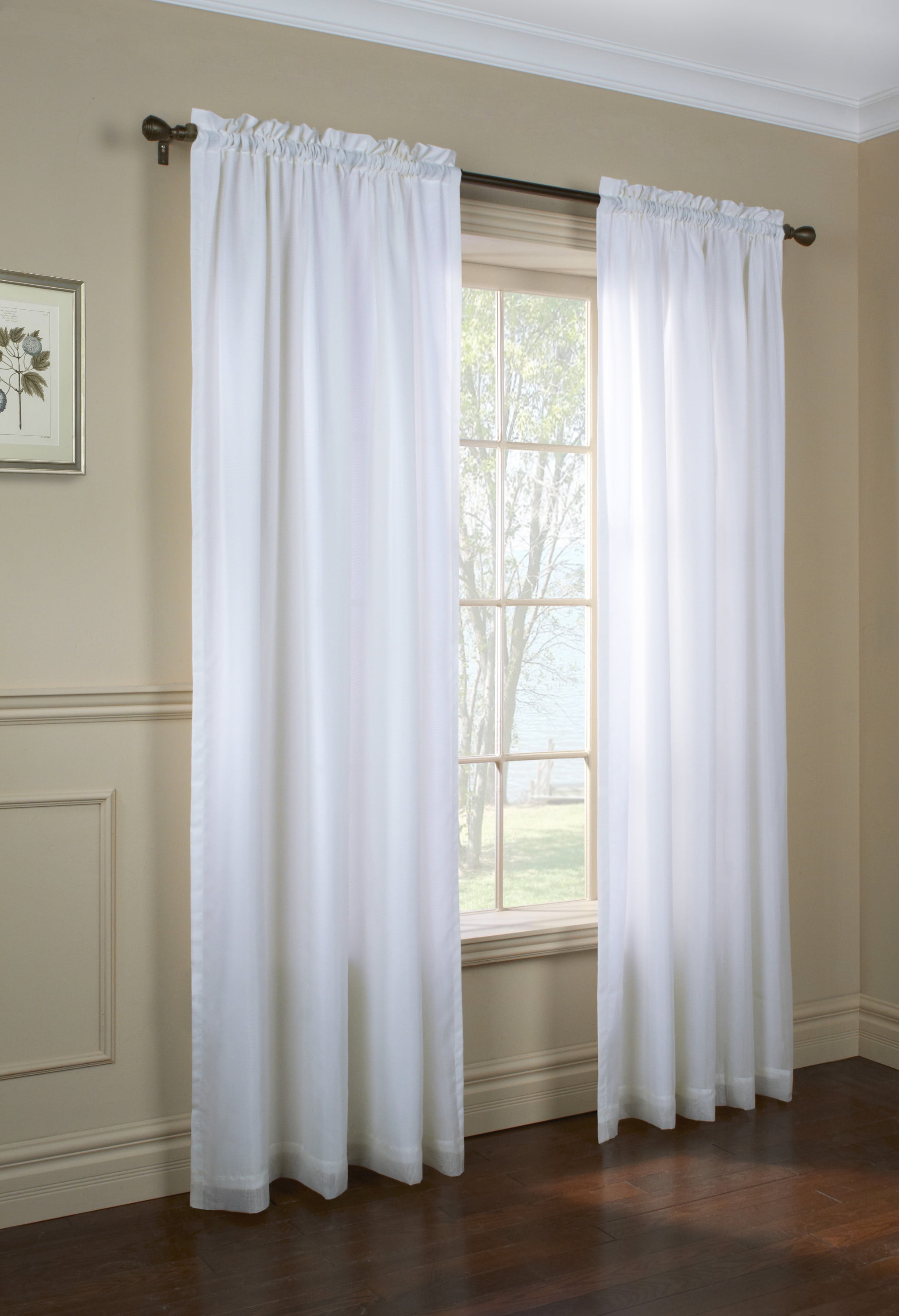 Rhythm Lined Rod Pocket Curtain Panel 54" x 84" in White