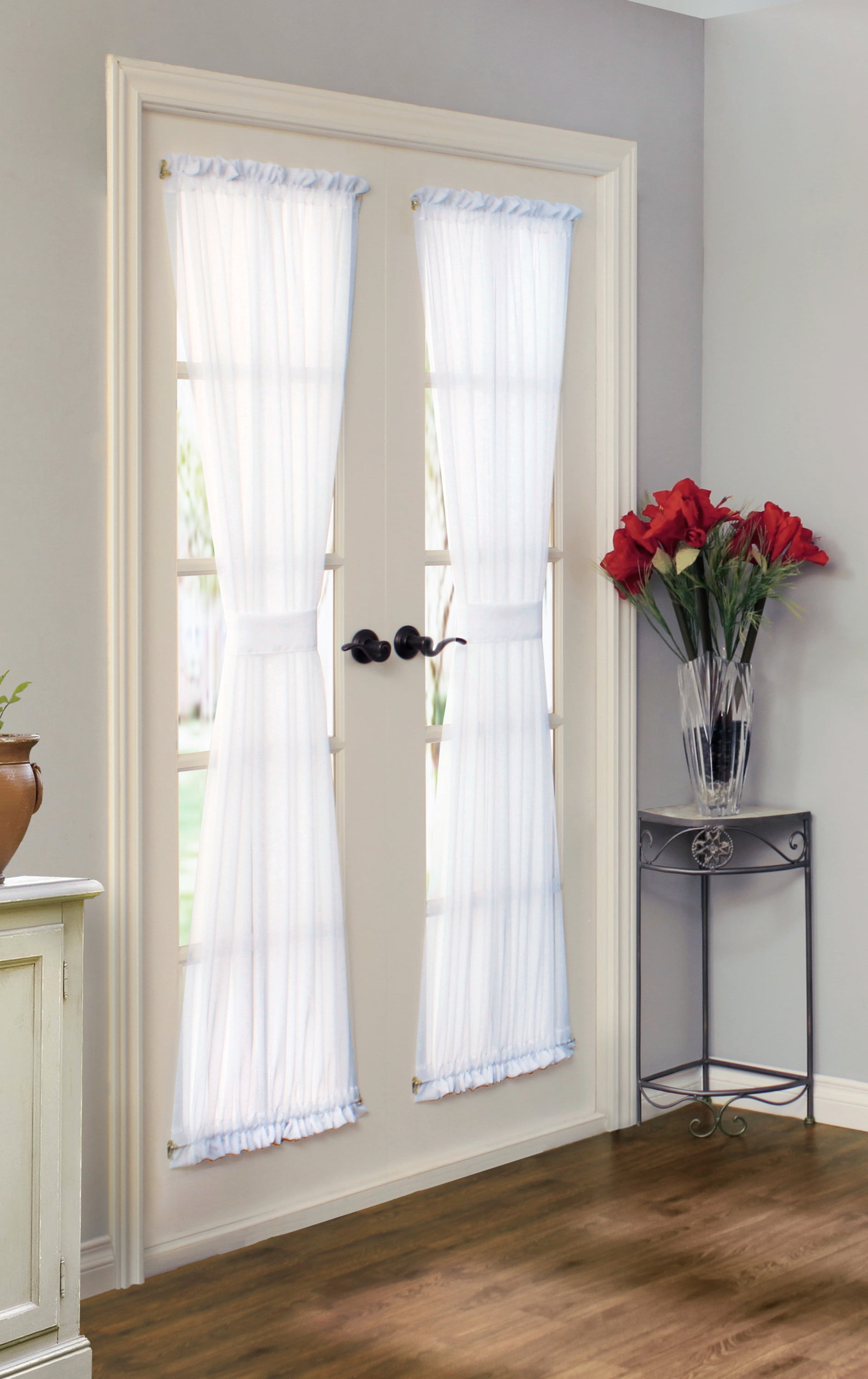 Rhythm Lined Rod Pocket Door Panel 54" x 72" in White