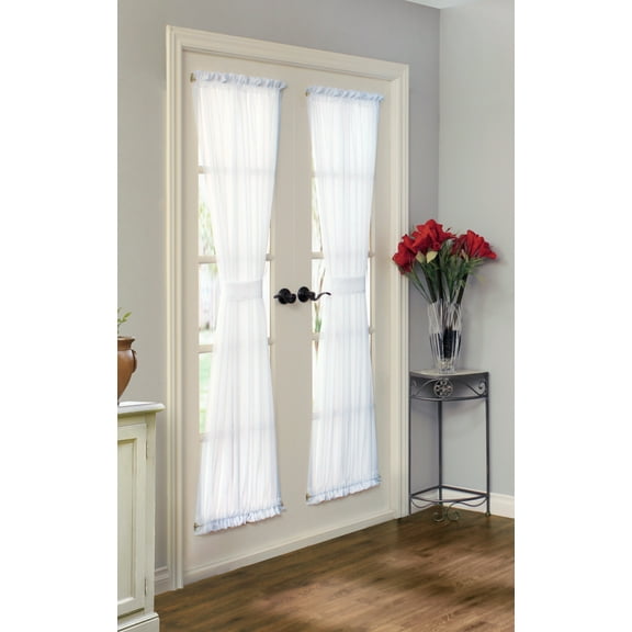 Rhythm Lined Rod Pocket Door Panel 54" x 72" in White