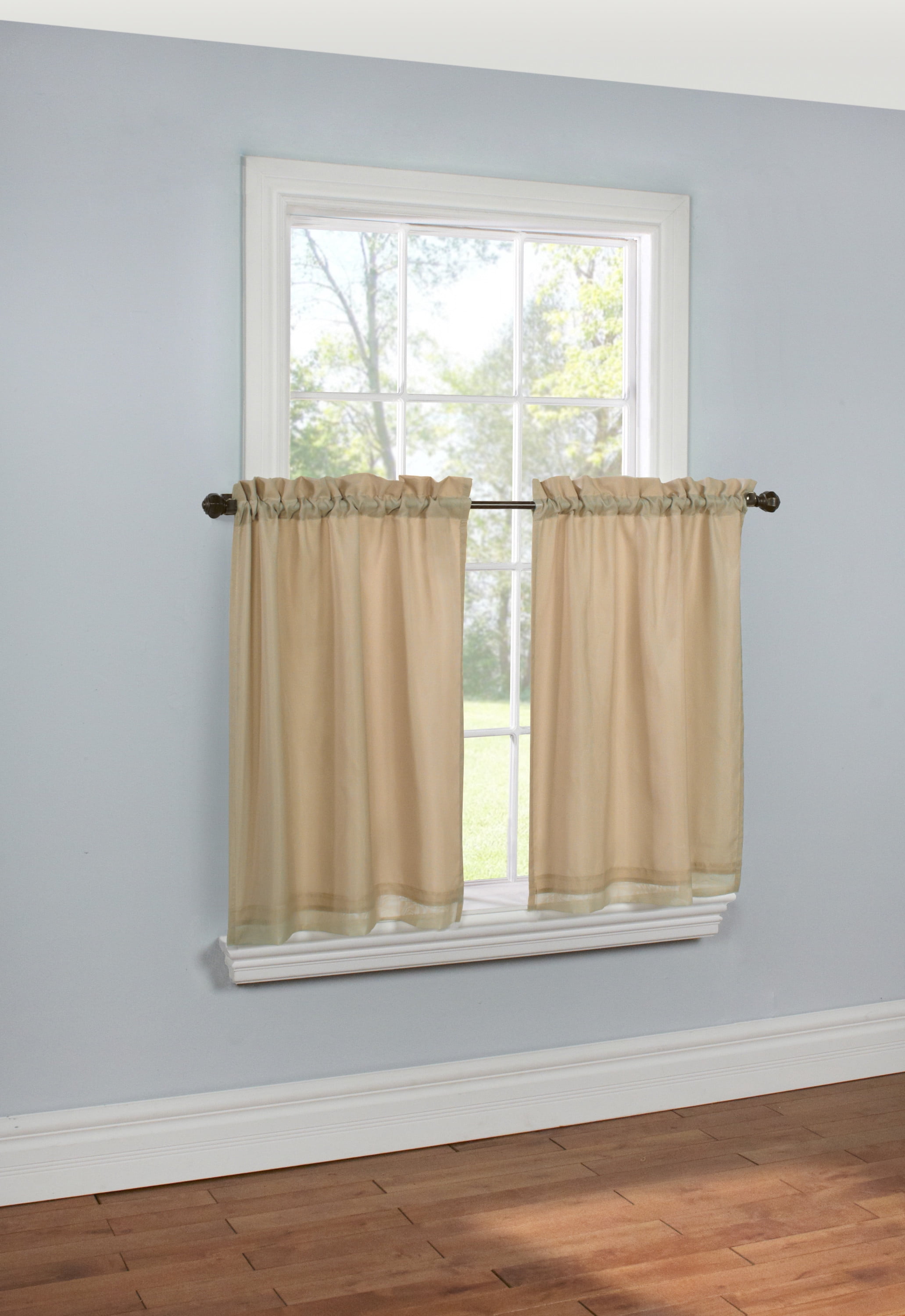 Rhythm Lined Rod Pocket Tailored Tiers 54" x 24" in Mushroom