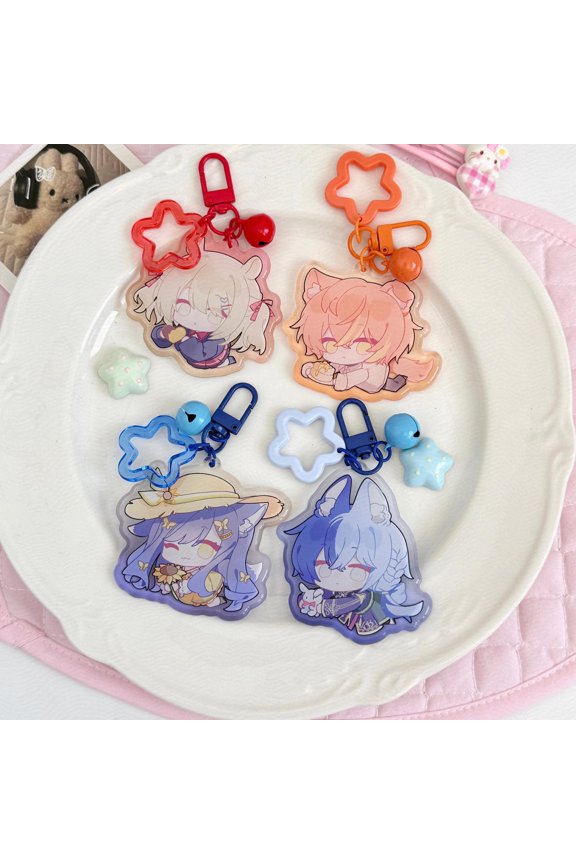 Rhythm Music Game Acrylic Keychain - Fluffy Ribbon - Street Music Group, random 1 pack