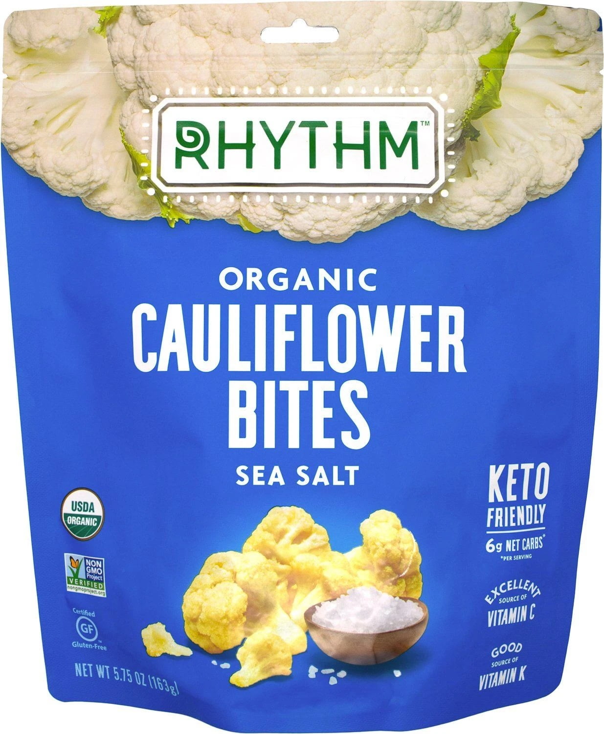 Rhythm Organic Cauliflower Bites, Sea Salt (5.75 Ounce)