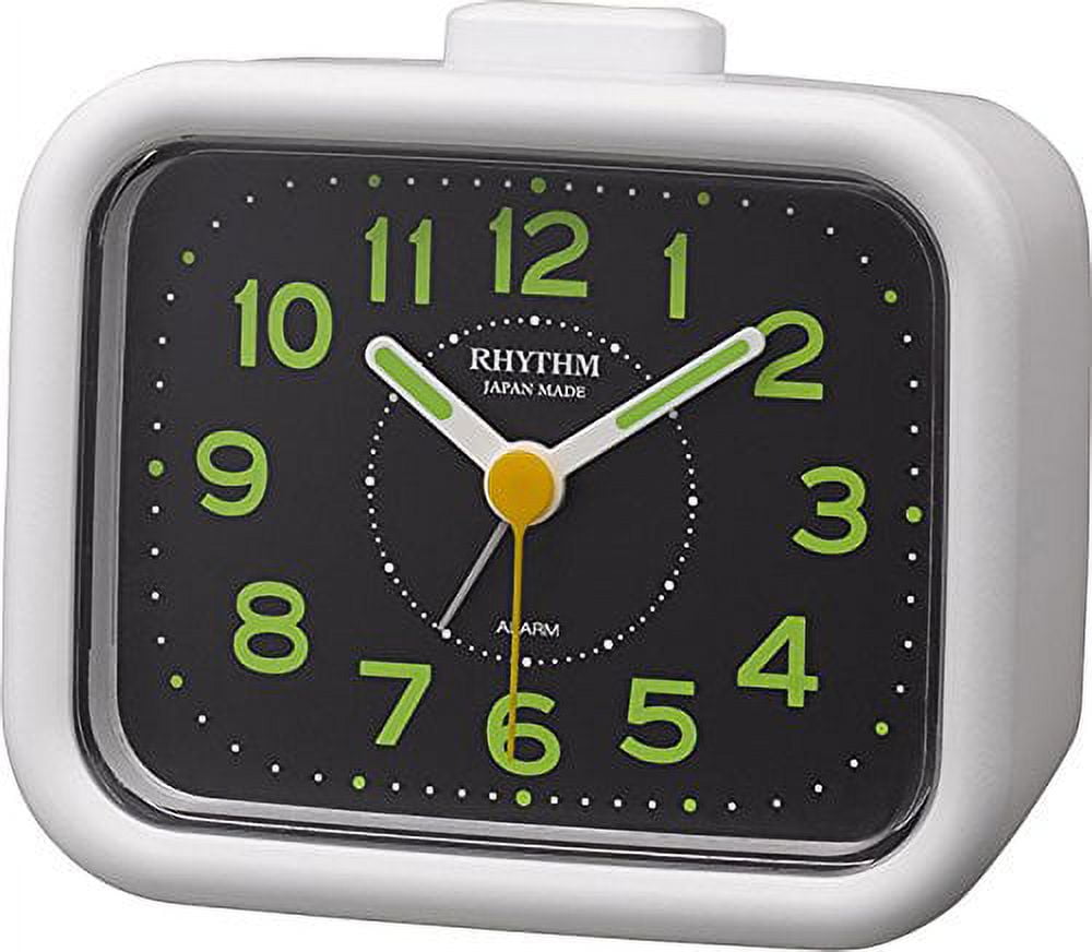 Rhythm (RHYTHM) Quartz Alarm Clock analog Japure Craft 【 made in Japan 】  Bell sound alarm White RHYTHM 4RA481SR03 4RA481SR03// Movement