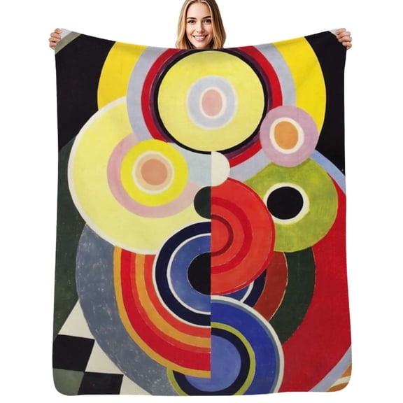 Rhythm Sonia Delaunay Ruffle Soft Blanket Travel Bedding Throws Flannel Bedspread Sofa Bed Cover