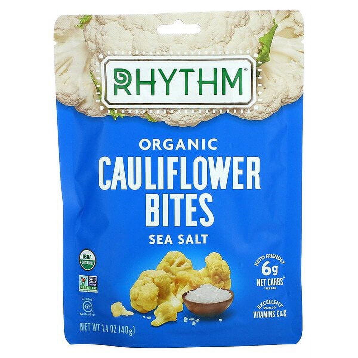 Rhythm Superfoods, Organic Cauliflower Bites, Sea Salt, 1.4 oz Pack of