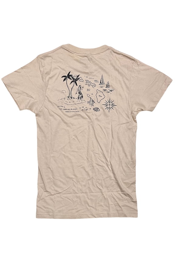 Apparel Men's T-Shirt Palms Short Sleeve Crewneck Tee (Large, Natural)