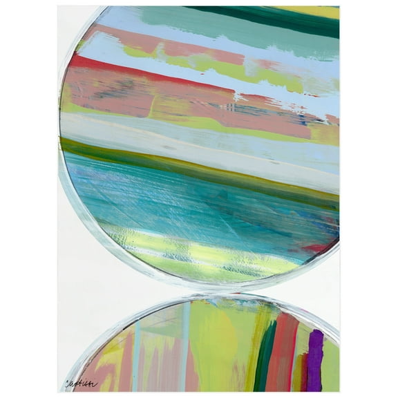 Rhythmic Circles III Washable Geometric Art Area Rug size 8'x10', Power-loomed, Heavenly Softness with Non-Slipping Backing