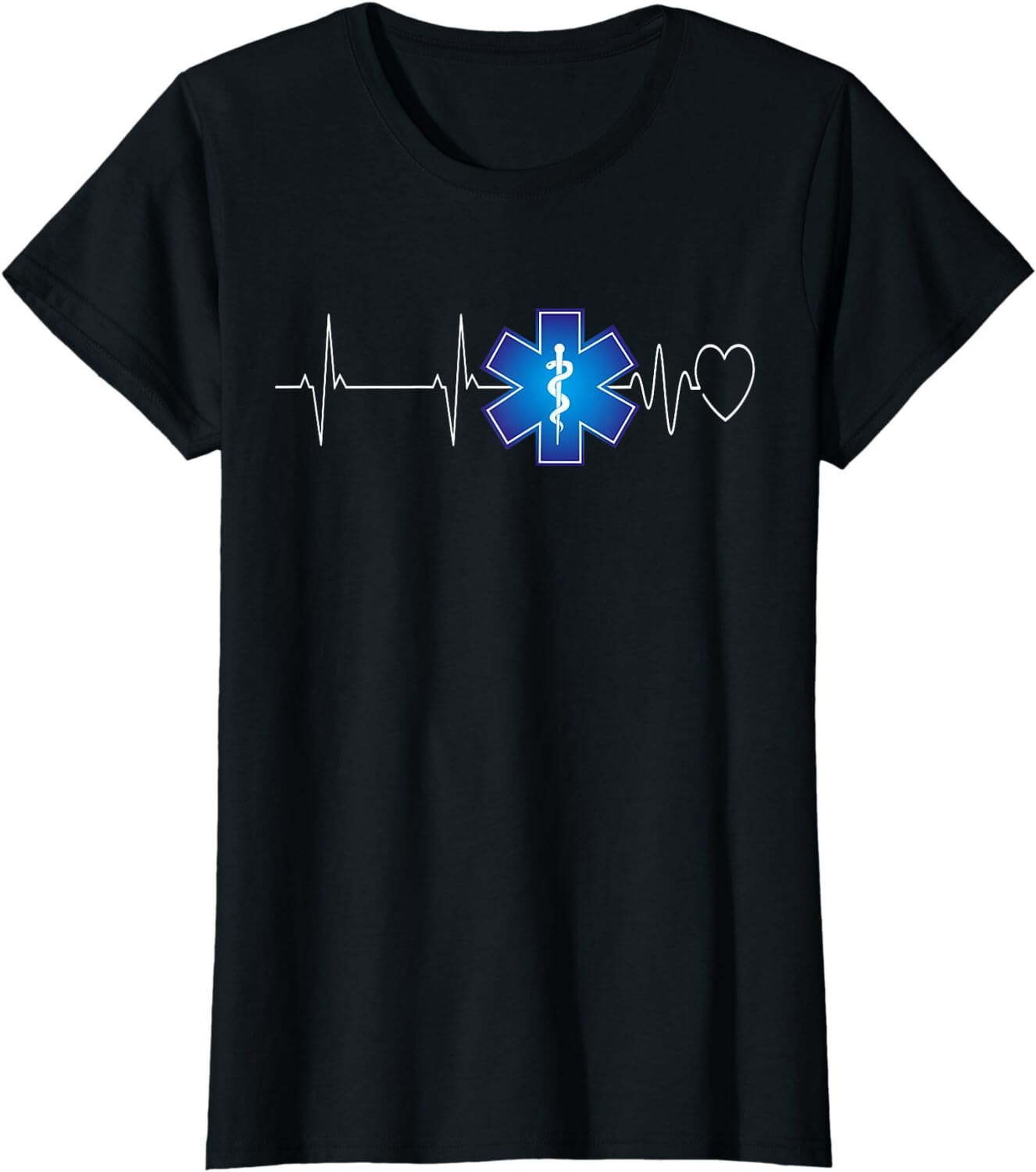 Rhythmic Fashion for Emergency Responders - EMS Heartbeat EKG T-Shirt ...