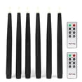thumbnail image 1 of Rhytsing 11.4" Flameless Taper Candles with Timer Function for Halloween, Battery Operated Tall Candlesticks Rustic Wax, Warm White LED, 2 Remotes Included - Set of 6 (Black), 1 of 6