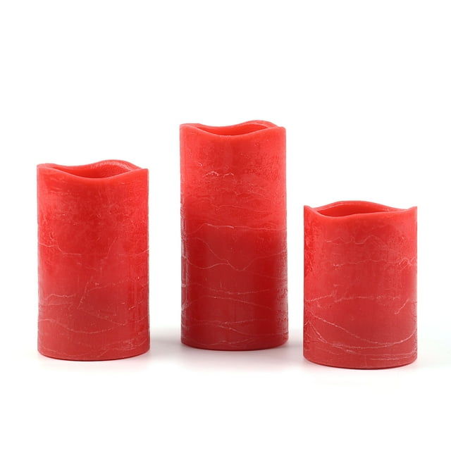 Rhytsing Red Battery Operated Flameless Led Candles with Timer Function