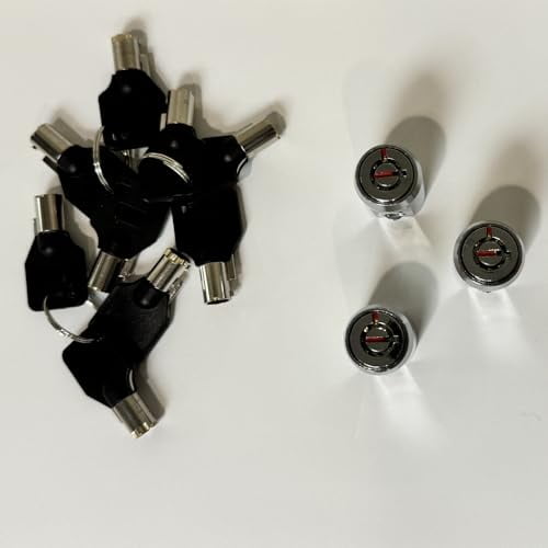 RiKey Security - 3X Storage Cylinder Locks KEYED Alike with 3 Tubular Keys for Roll-up Door Unit Secure 19mm
