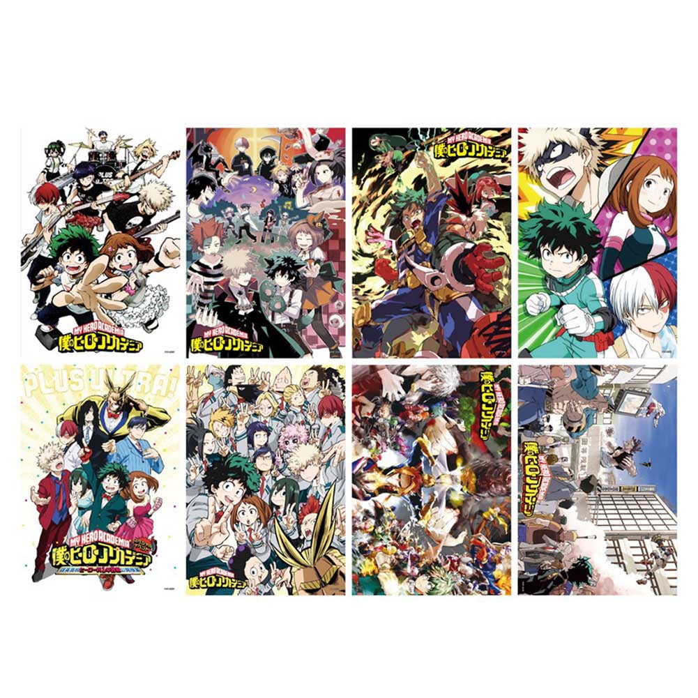 RiaPawel My Hero Academia Poster Academia Gift Set Fans, for Posters Wall Poster My 8Pcs Anime Hero
