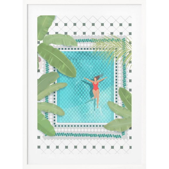 Riad Pool Framed Art Modern Wall Decor