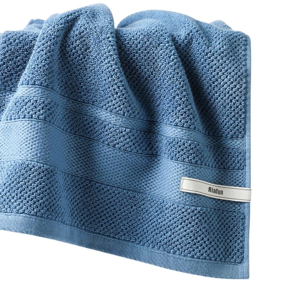 Riafun Cotton towels, 2 pack 20x40 100% Cotton Loops Towels - Absorbent, Soft & Fluffy Bath Towels