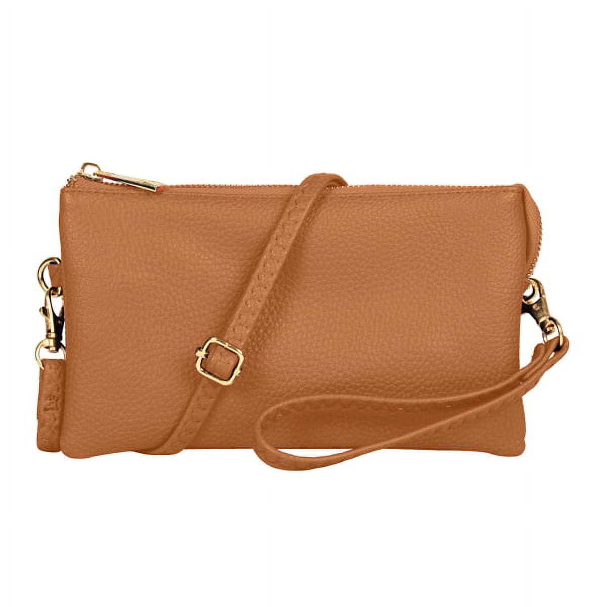 Leather Crossbody bag. Leather clutch bag with removable strap