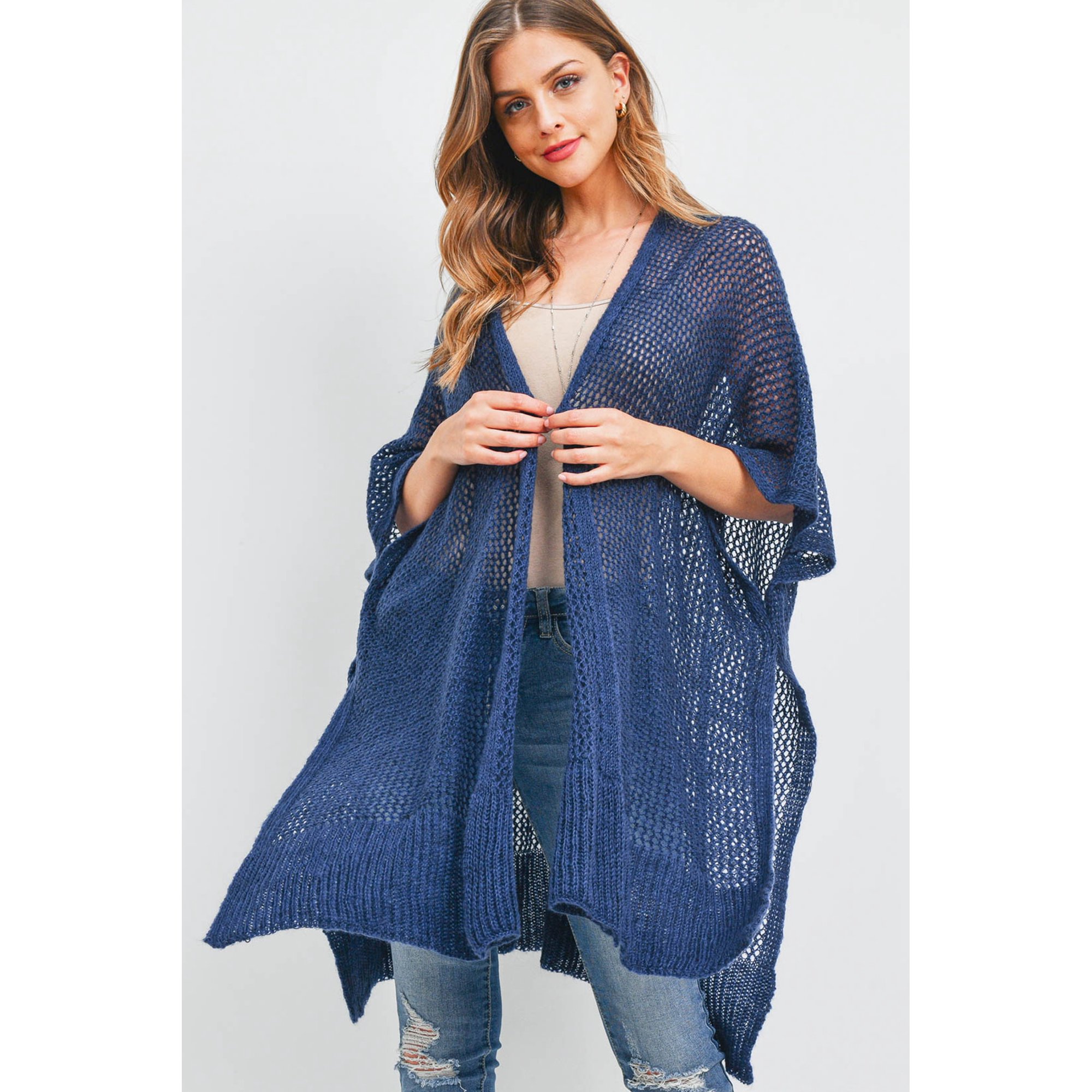 Riah Fashion Crochet Mesh Summer Kimono Cardigan - Walmart.com