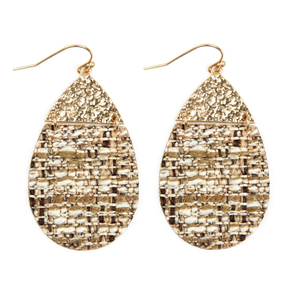 Riah Fashion Tweed Casting Earrings - Walmart.com