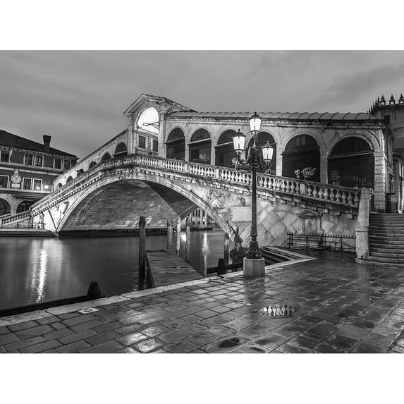 Rialto Bridge at night Venice Italy FTBR-1892 Poster Print by Assaf Frank