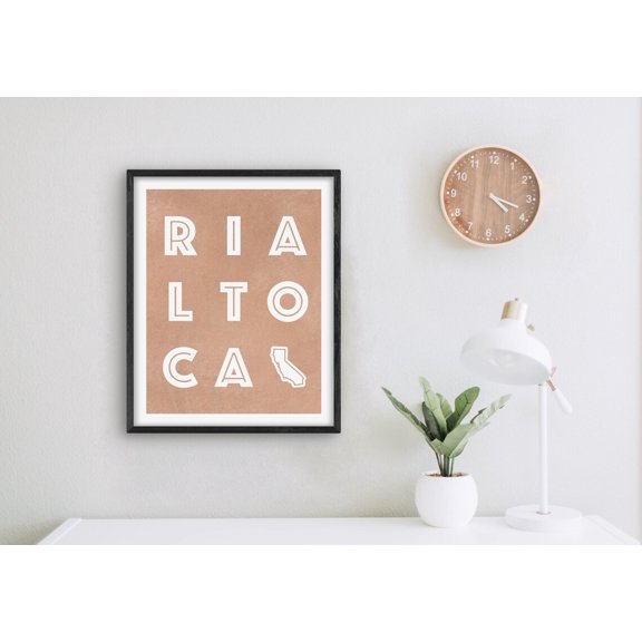 Rialto California Art Rialto Art Print California Gift Idea City Of Rialto Ca Sign Poster