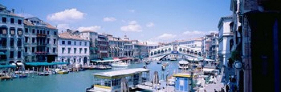Rialto and Grand Canal Venice Italy Canvas Art - Panoramic Images (18 x 6)