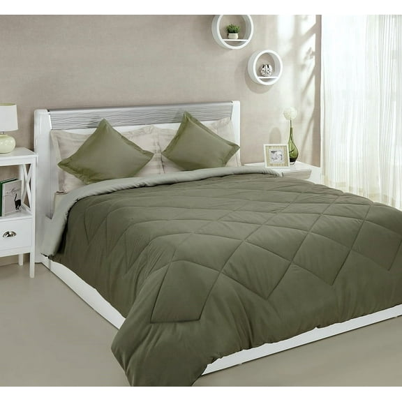 Rian Decor King Size Reversible Comforter - All Season Quilted Down Alternative Bedding Comforter - Winter Summer Fluffy Soft - Machine Washable Aqua/Green