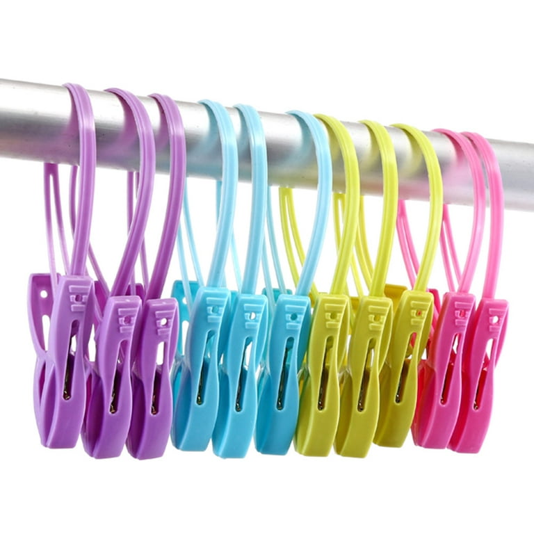 Riapawel 12pcs Clothes Peg Clip Pins,Multicolor Rope Clip Hanging