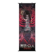 Riapawel Attack on Titan Wall Scroll Poster, Anime Character Kawaii Poster Wall Sticker Hanging Paintings for Home Office Decor