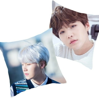 Riapawel BTS Pillowcase, Bangtan Boys Throw Pillow Case with Hidden Zipper  for Sofa Living Room Bedroom Dorm Decor-11.8 x 19.7 Inch 