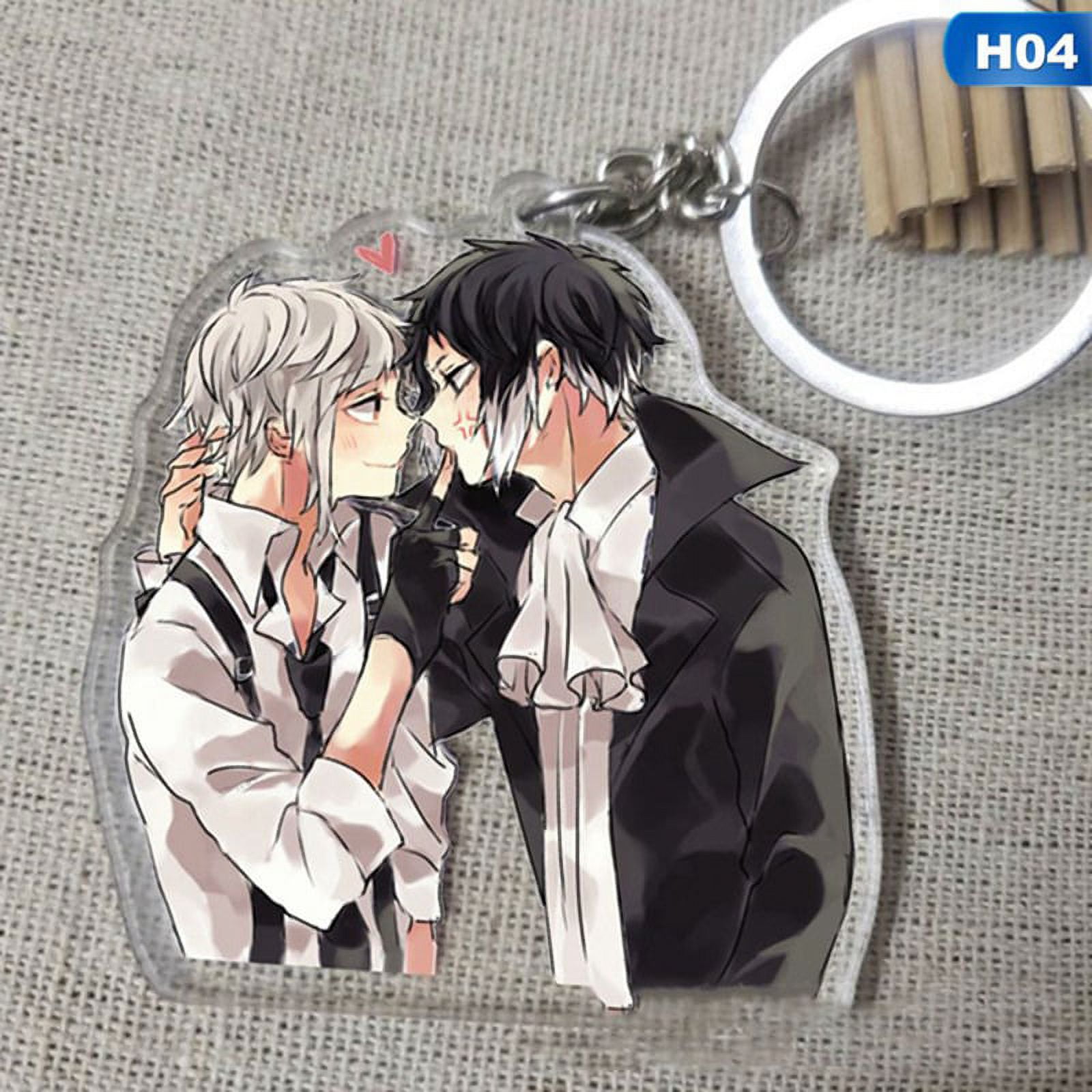 Riapawel Bungo Stray Dogs Keychain Double-sided Clear Acrylic Key Ring  Anime Figure Color Printed Pendant Clothing Bag Accessories