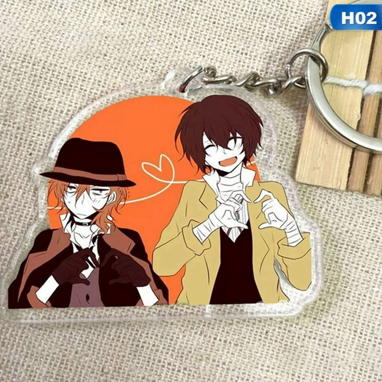 Riapawel Bungo Stray Dogs Keychain Double-sided Clear Acrylic Key Ring  Anime Figure Color Printed Pendant Clothing Bag Accessories