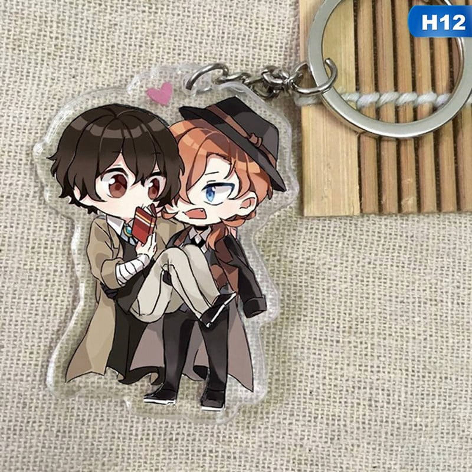 Riapawel Bungo Stray Dogs Keychain Double-sided Clear Acrylic Key Ring  Anime Figure Color Printed Pendant Clothing Bag Accessories