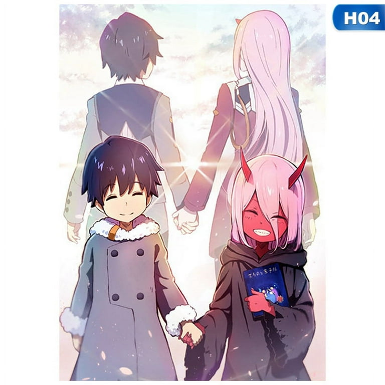 Riapawel Darling in The Franxx Japan Anime Wall Scroll Poster Hanging Art Home Bedroom Decor Paintings, H01