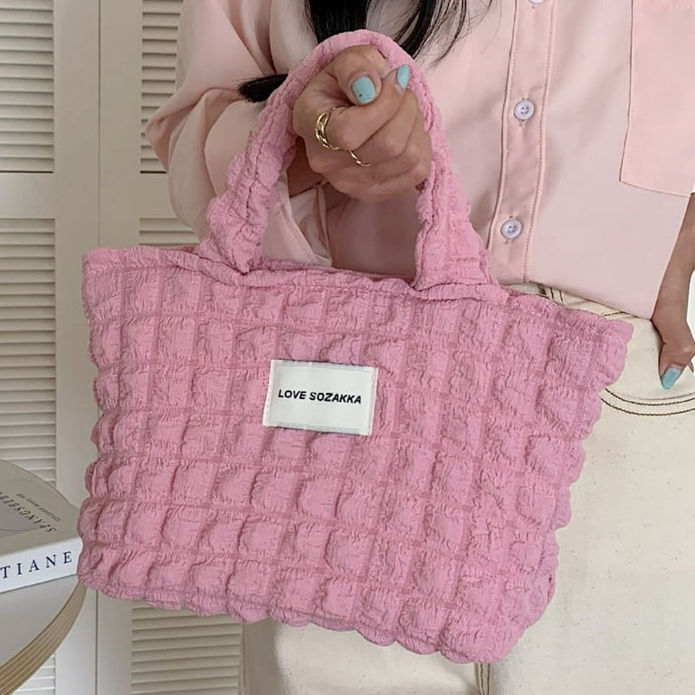 Riapawel Korean Fashion Cloud Bubble Tote Bags For Girls Solid
