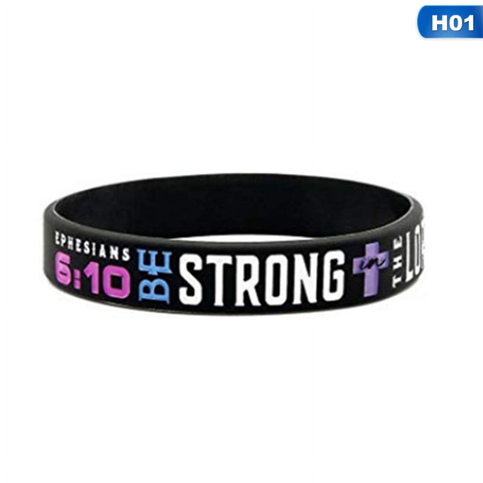 Riapawel Silicone Wristbands Bracelet for Men Women, Bible Verses Faith