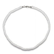 Riapawel Smooth White Puka Shell Necklace Beach Surfer Choker Fashion Natural Boho Sea Shell Cowrie Beach Choker Women Necklace