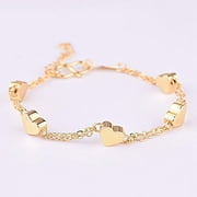 Riapawel Women Baby Girls Bracelets Gold Filled Heart Lucky Beaded Chain Fashion Jewelry Gifts