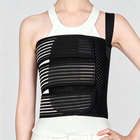 Rib Brace Broken Rib Belt, Rib Support Brace for Men and Women, Breathable Chest Wrap Belt for Sore or Bruised Ribs Support, Sternum Injuries, Dislocated Ribs Protection, Pulled Muscle PainM