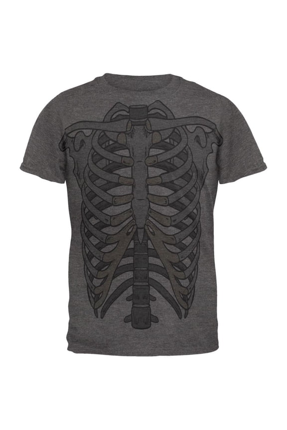 Rib Cage All Over Dark Heather Soft Adult T-Shirt - 2X-Large
