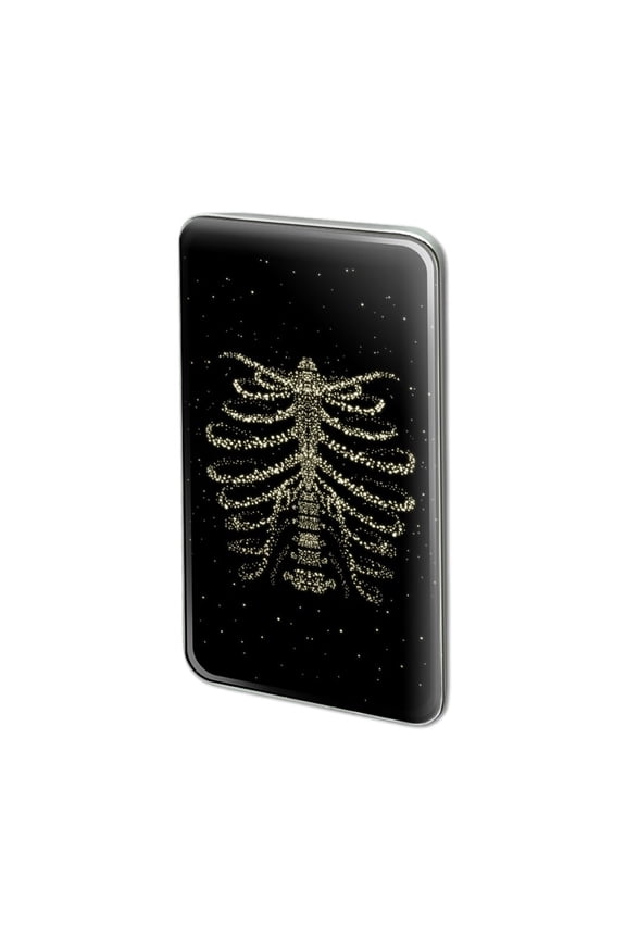 Rib Cage Skeleton Bones Stars Galaxy Metal Rectangle Lapel Hat Pin Tie Tack Pinback