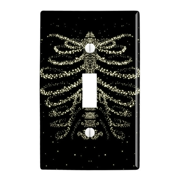 Rib Cage Skeleton Bones Stars Galaxy Plastic Wall Decor Toggle Light Switch Plate Cover